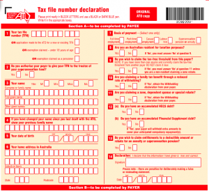 ATO TFN Declaration Form for payroll