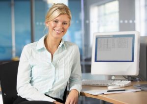 business woman learning new skills in bookkeeping