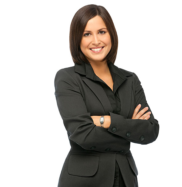 smiling business woman in business suit