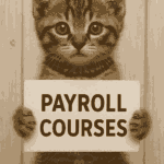 Kitten holding a sign saying online payroll courses - National Bookkeeping Career Academy (1)